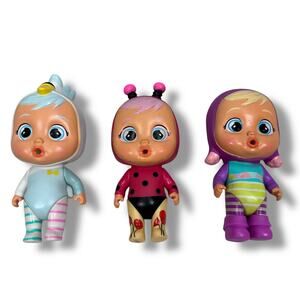 Cry Babies Magic Tears Rubber Dolls Sydney Lady & Poppy Octopus Lot of 3 Loose